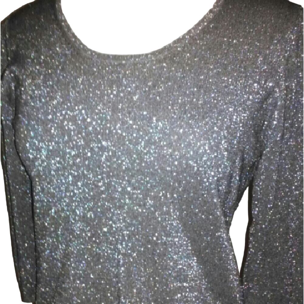 Silver Metallic Thread Holiday Top